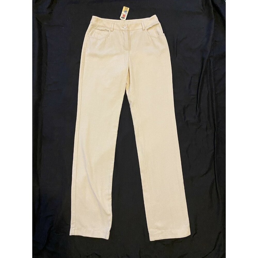 $895 VTG NWT Akris 2 Corduroy Pants Cotton Camel Wool High Waist Trousers Ivory